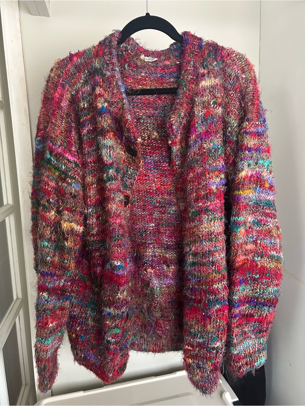 Rainbow 100% silk cardigan- SO stunning in person.